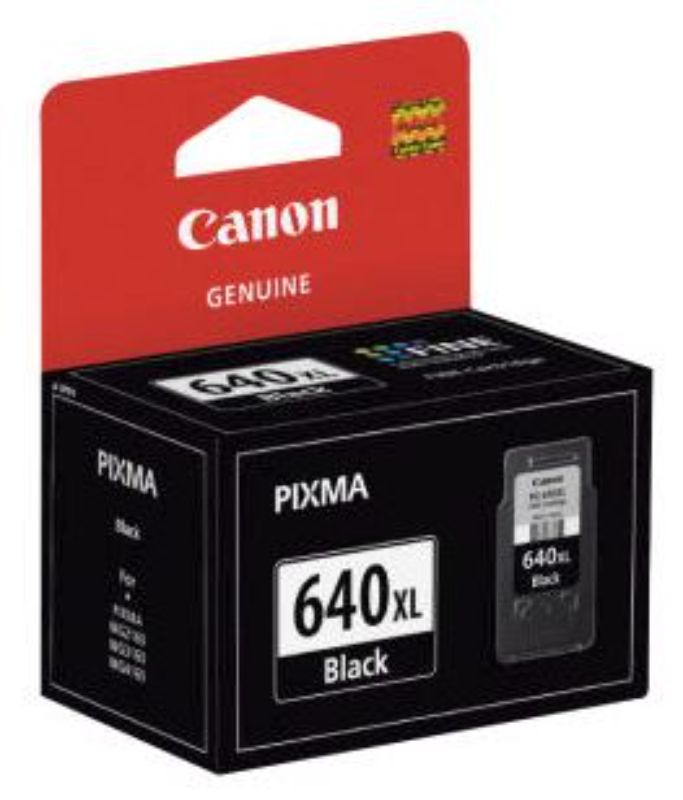 Canon PG640XL Black High Yield Ink Cartridge for sharp, smudge-resistant prints; compatible with multiple Canon printer models.