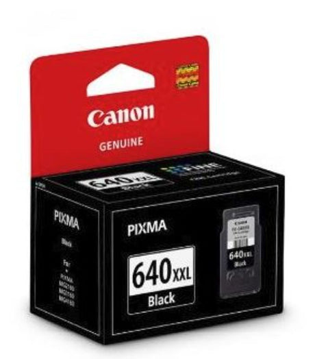 Canon PG640XXL Black ink cartridge for high-volume printing, yielding up to 1,200 pages with quick-drying, smudge-resistant ink.