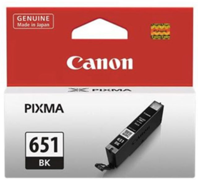 Canon CLI651BK Black Ink Cartridge for sharp, smudge-resistant prints, yielding up to 330 pages, compatible with various Canon printers.