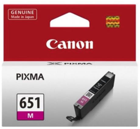 Canon CLI651M Magenta Ink Cartridge for vibrant prints, compatible with multiple Canon printers, yields up to 330 pages.