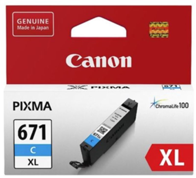 Cyan high yield ink cartridge for Canon printers, delivering vibrant colors and sharp text for professional-quality prints.