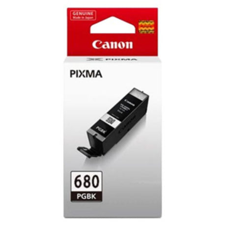 Canon PGI680PGBK Black Ink Cartridge for high-quality, smudge-resistant prints, compatible with several Canon Pixma and TR models.