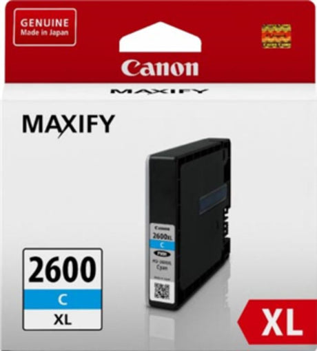 Canon PGI2600XLC Cyan High Yield Ink Cartridge for vibrant, smudge-resistant prints with high durability and compatibility with select printers.