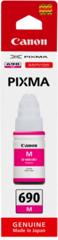 Canon GI690 Magenta ink bottle for vibrant prints, compatible with Endurance G3610, yields up to 7000 pages.