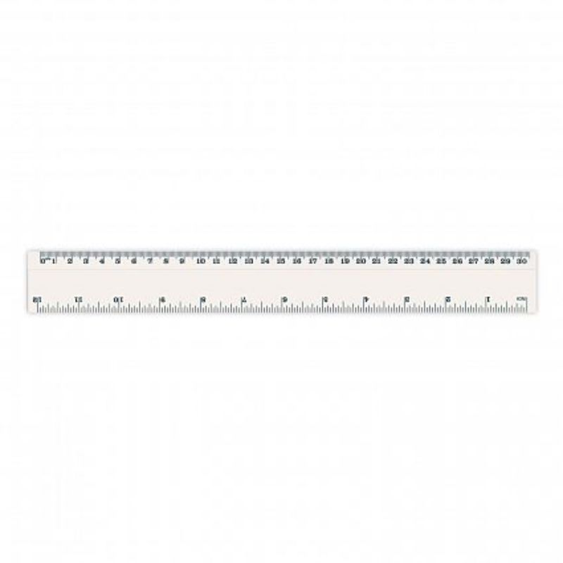 White 30cm flip ruler set of 50 with easy-lift design, cm/inch graduations, perfect for students and professionals.