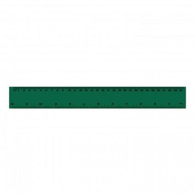 Dark green 30cm Flip Ruler set of 50 with clear graduations and a recessed edge for easy handling and flipping.
