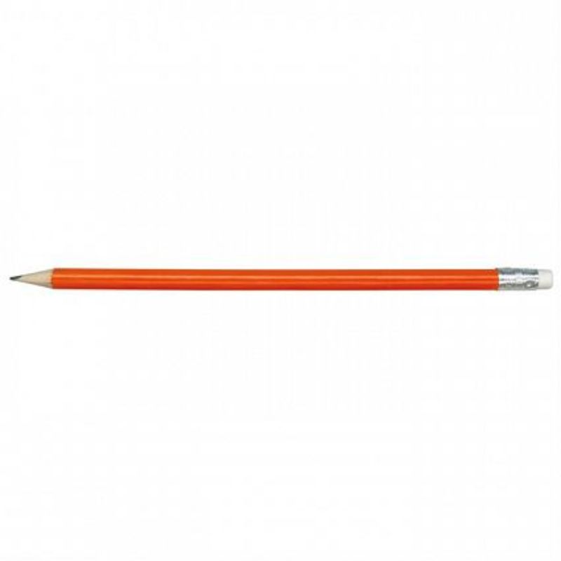 Set of 100 vibrant orange HB pencils, ideal for writing, sketching, and featuring a built-in eraser for easy corrections.