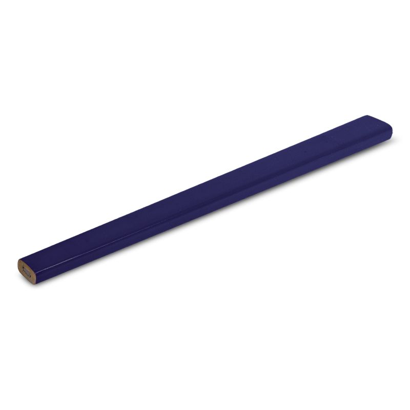 Set of 100 blue carpenter pencils, flat body for grip, precision marking, visible on all surfaces, ideal for woodworking.
