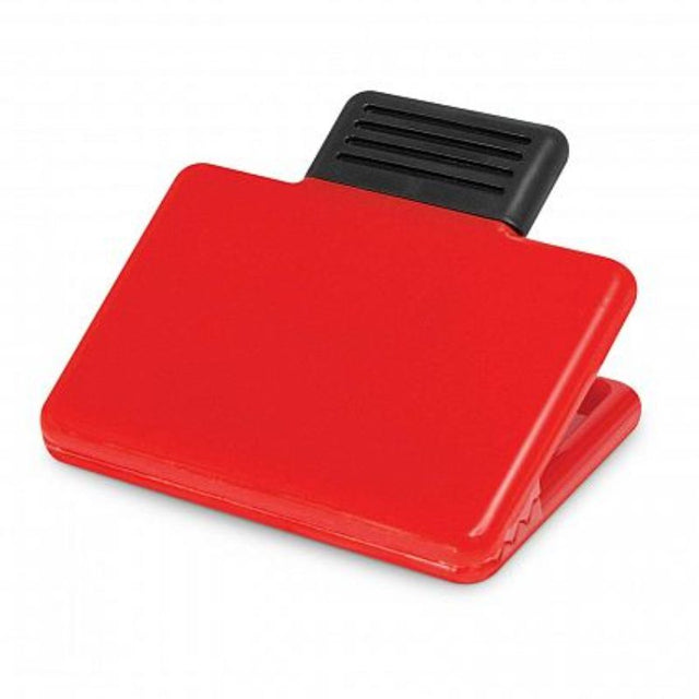 Set of 30 red Pronto Magnetic Clips, sturdy for holding documents on metal surfaces, perfect for organizing notes and reminders.