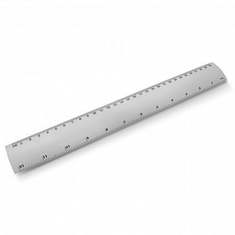 Silver metal ruler set of 30, 30cm long with clear cm and inch graduations for precise measuring and durability.