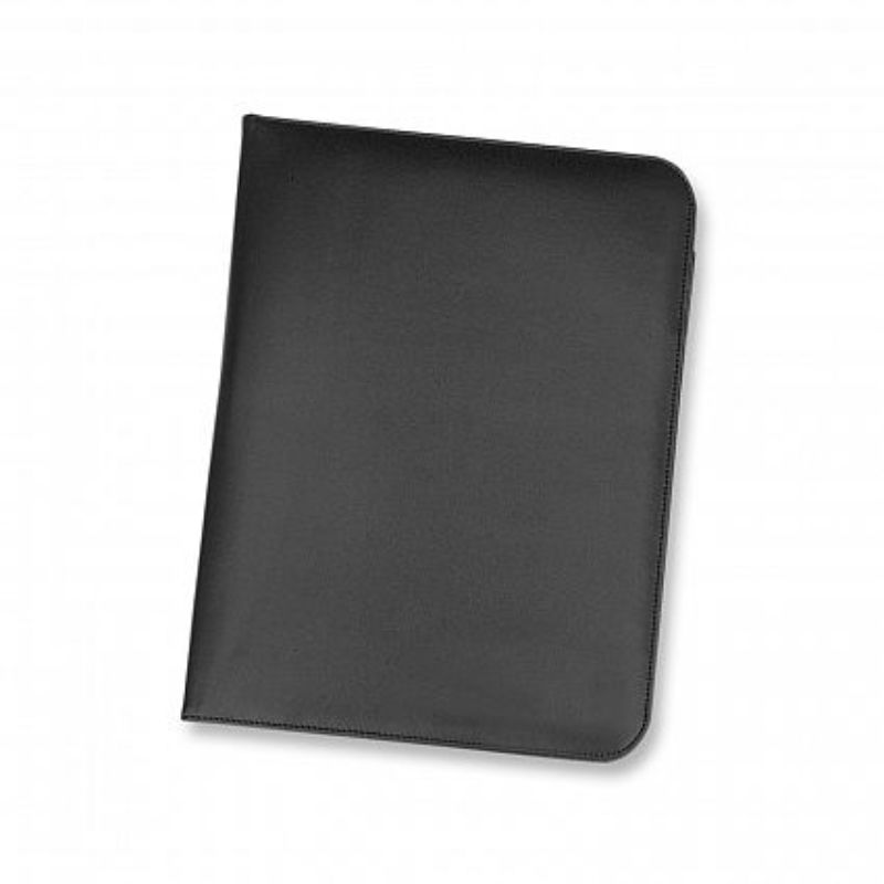 Set of 6 elegant black PU leather portfolios with lined pads and pen loops for organized note-taking.