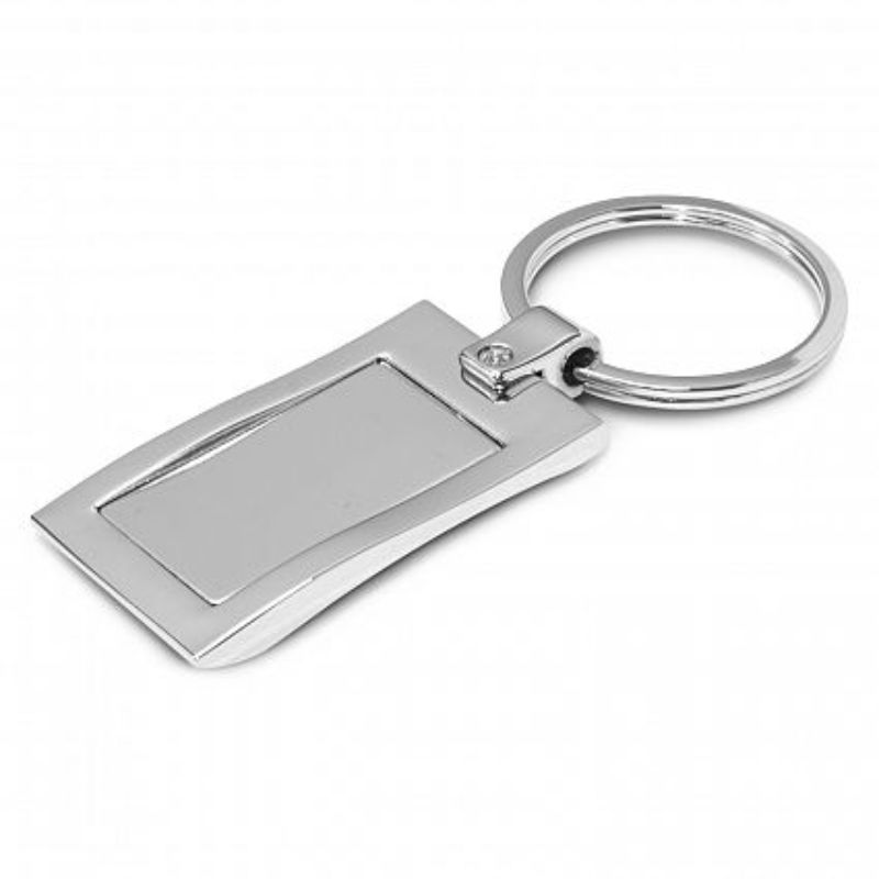 Shiny chrome wave-shaped key rings in a sleek black gift box, set of 30 for stylish key organization.