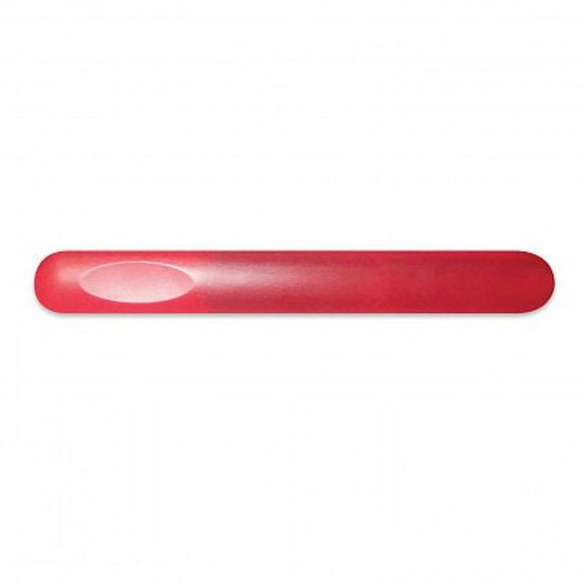 Set of 50 red nail files with fine and coarse surfaces, ideal for precise nail care and stylish storage.