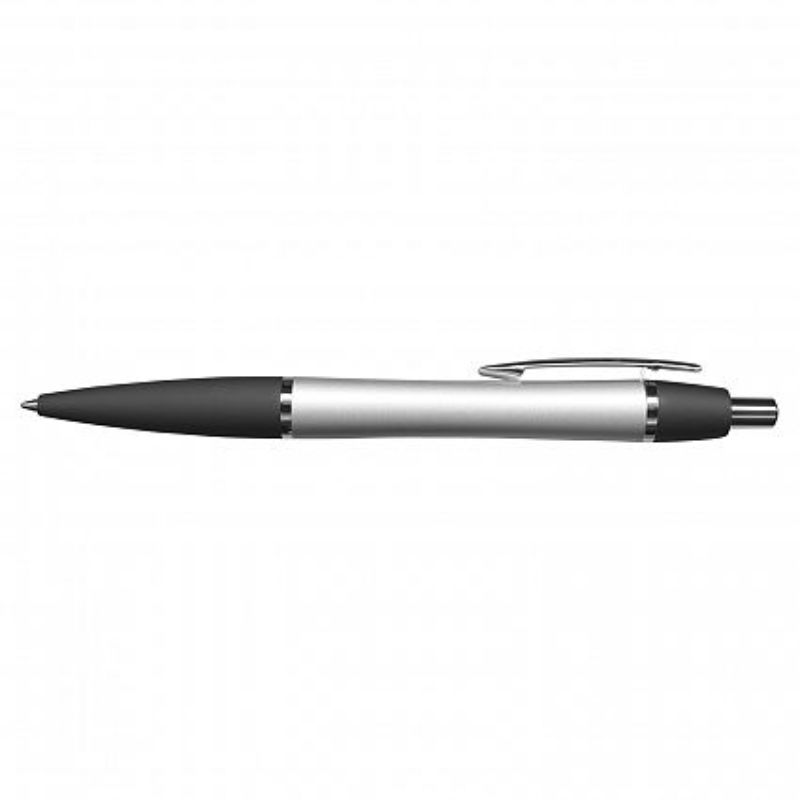 Set of 30 sleek silver Rio pens featuring a soft-touch grip and chrome accents for elegant writing experiences.