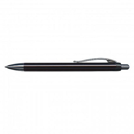 Set of 30 Arizona black retractable ballpoint pens with matte anodised barrels and chrome accents for smooth writing.