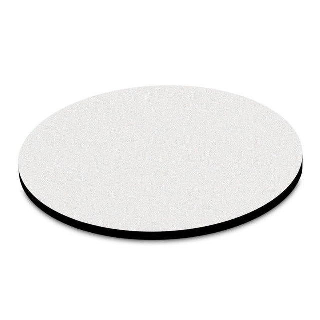 Set of 12 round white mouse mats with non-slip bases and smooth surfaces for precise computer mouse control.