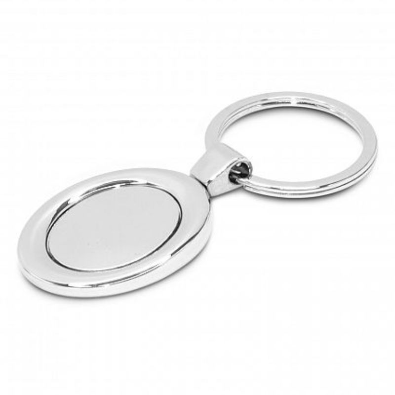 Oval shiny chrome key rings in a set of 30, elegantly packaged in a black gift box for stylish organization.