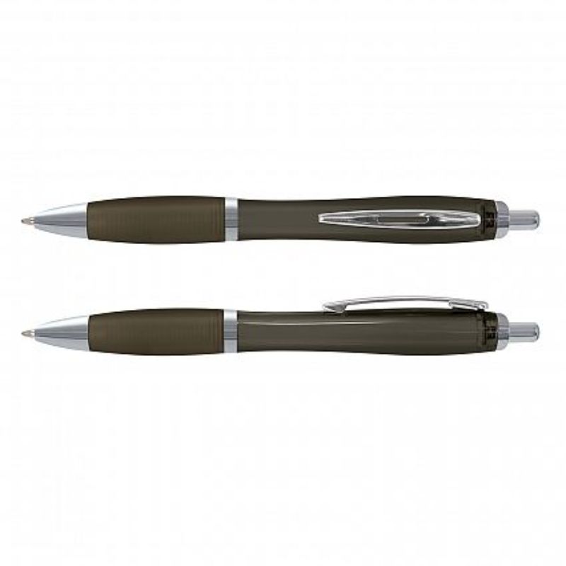 Vistro Pen set of 100, sleek translucent black with soft-touch grip and chrome trim, ideal for smooth, long-lasting writing.