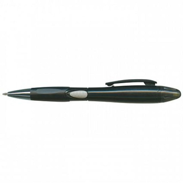 Set of 50 sleek black Blossom pens with rubber grip and matching highlighters, ideal for smooth, comfortable writing.