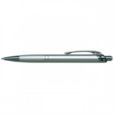 Silver Aria Pen set of 50, sleek retractable aluminum design with chrome accents, ideal for gifting and writing.