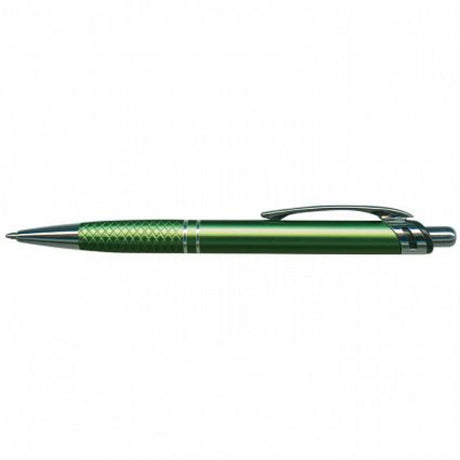Set of 50 dark green Aria Pens featuring a sleek aluminium body and chrome accents, ideal for stylish writing and gifting.
