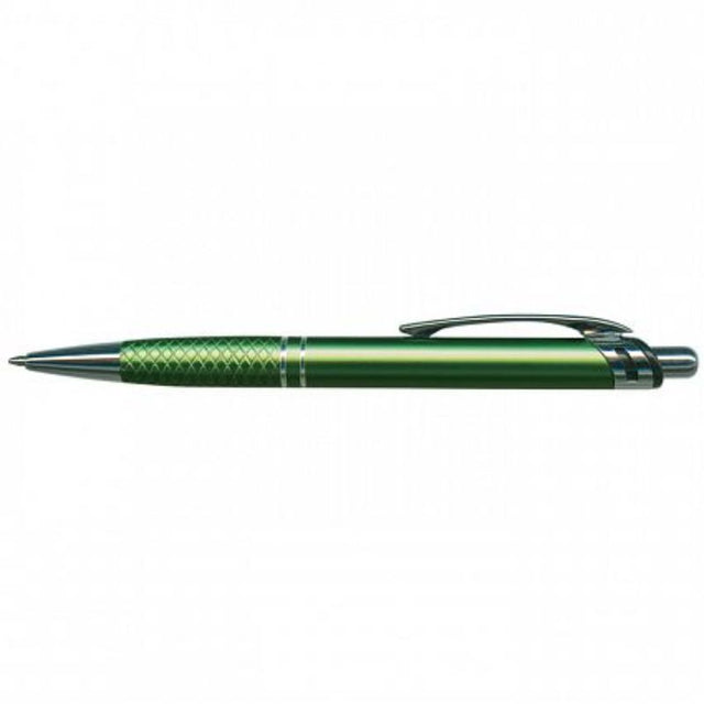 Set of 50 dark green Aria Pens featuring a sleek aluminium body and chrome accents, ideal for stylish writing and gifting.
