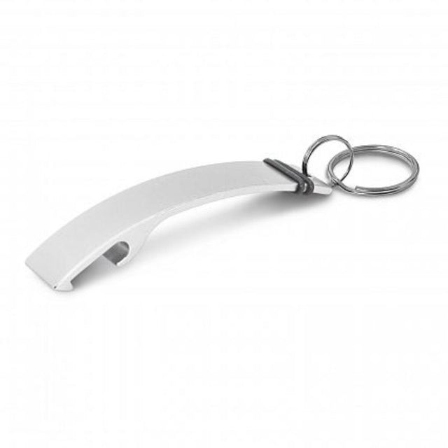 Silver Toronto bottle opener key ring set of 50, featuring durable metal with rubber accents for stylish key organization.