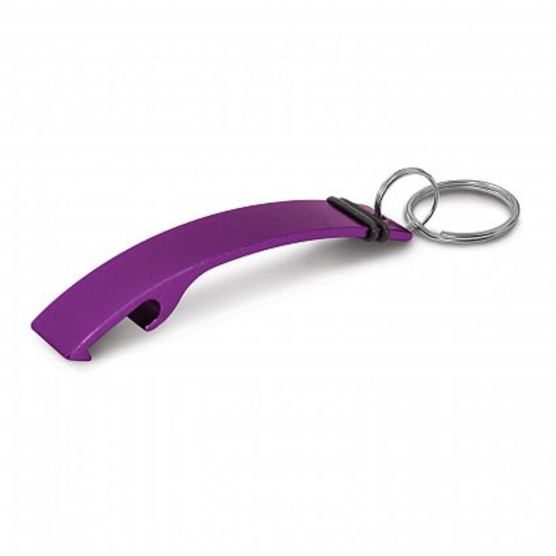 Purple Toronto bottle opener key ring set of 50, featuring metal design and rubber accents for style and grip.