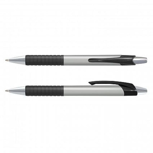 Cleo Pen set of 100 with vibrant coloured barrels, chrome trim, soft-touch grip, and quality black ink for smooth writing.