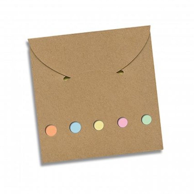 Cameo Pocket Pad with adhesive notes and flags, compact natural design for effective organization and productivity. Set of 50.