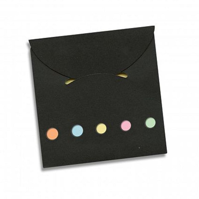 Cameo Pocket Pad in black, set of 50, featuring a flip-top design with 20 adhesive note pages for on-the-go organization.
