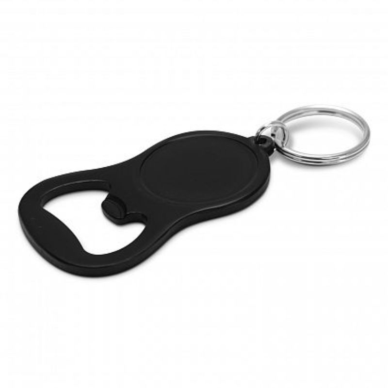 Matt Black Chevron Bottle Opener Key Ring set of 50, stylish and functional for keys or bags, ideal for events and giveaways.