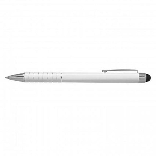 Set of 50 white Touch Stylus Pens featuring a sleek design, stylus tip, and smooth-writing black ink refill.
