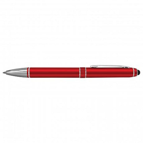 Set of 30 sleek red Antares stylus pens with chrome accents, ideal for touchscreen use and extensive writing.