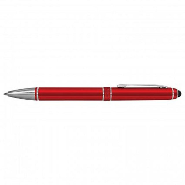 Set of 30 sleek red Antares stylus pens with chrome accents, ideal for touchscreen use and extensive writing.