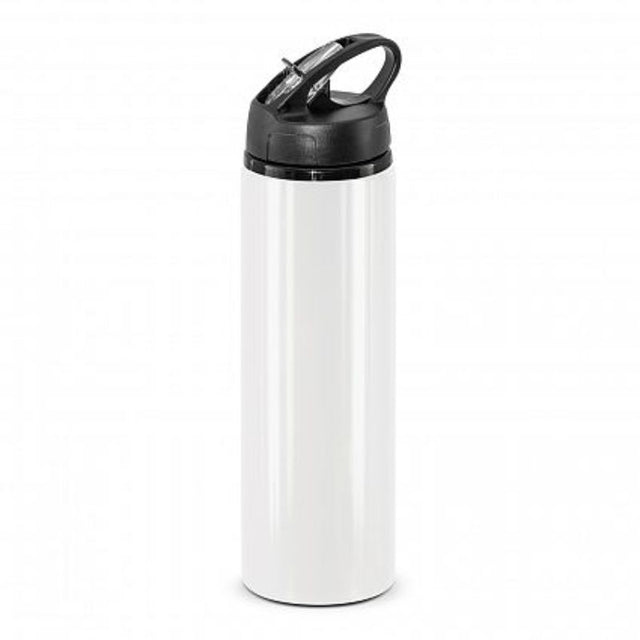 Set of 12 white Oasis Bottles featuring 750ml capacity, flip cap drinking valve, and convenient carry handles for hydration on the go.