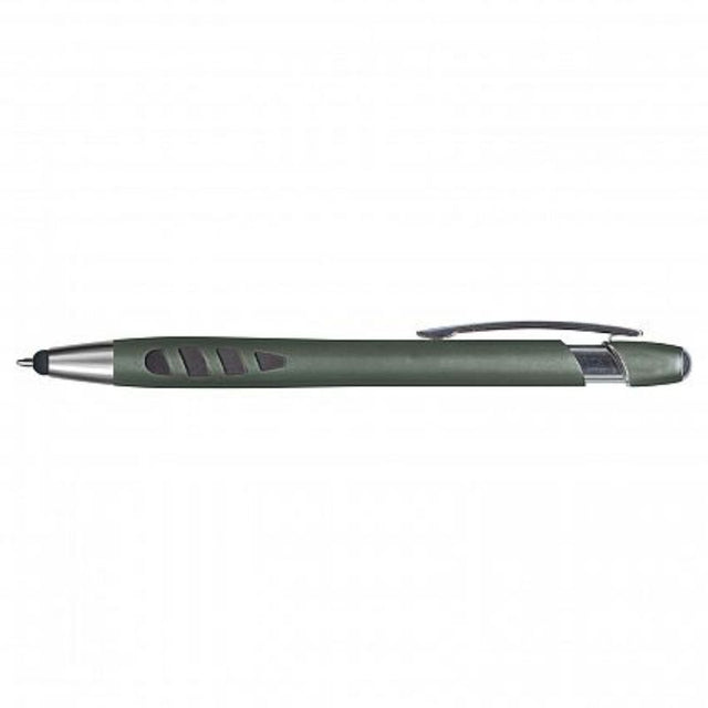Havana stylus pens in gunmetal - retractable, chrome-trimmed, with rubber grip and 1200m German ink; set of 50.