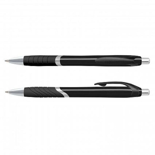 Retractable ballpoint pens in a set of 100, featuring soft-touch grip, chrome trim, and smooth German ink for reliable writing.