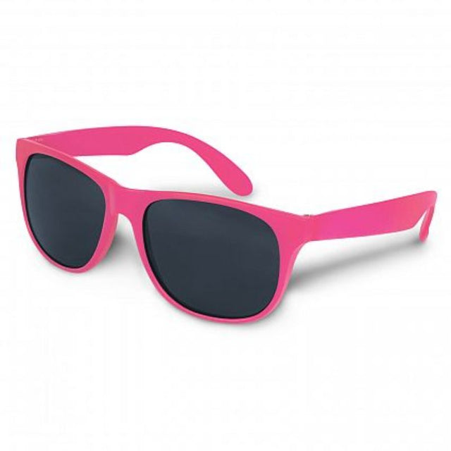A set of 50 stylish pink Malibu sunglasses with UV protection, perfect for summer events and promotions.