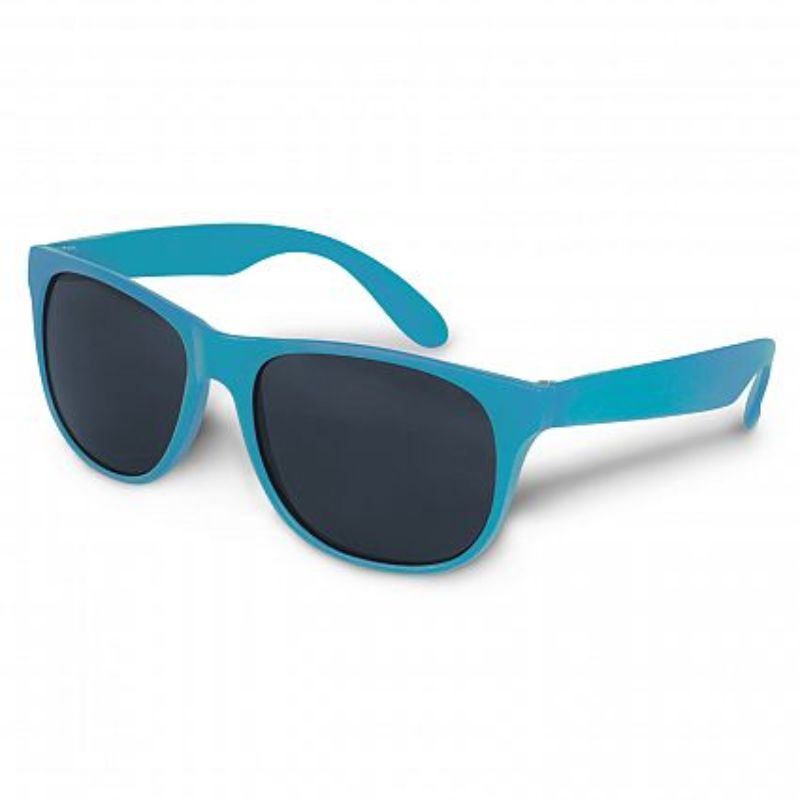 Light blue Malibu basic sunglasses set of 50, featuring UV protection lenses and durable, stylish polypropylene frames.