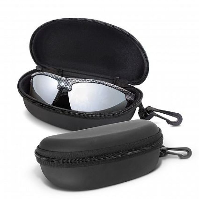 Set of 6 Ultron Sunglasses in black with carbon fibre design, offering 100% UV 400 protection for stylish sun safety.