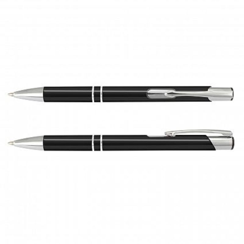 Set of 50 sleek black Panama Pens featuring retractable aluminum, smooth writing, and a stylish design ideal for professionals.