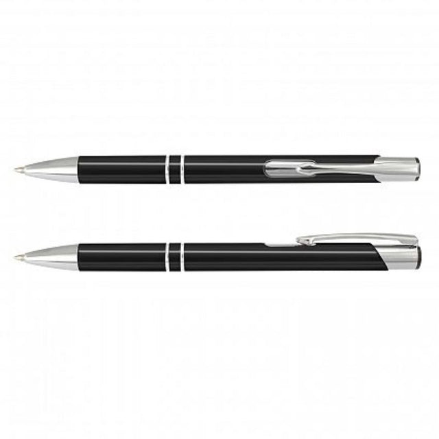 Set of 50 sleek black Panama Pens featuring retractable aluminum, smooth writing, and a stylish design ideal for professionals.