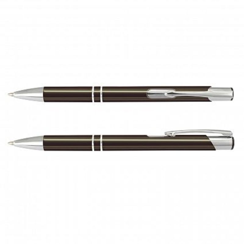 Set of 50 Panama Pens in gunmetal, featuring a sleek design, retractable function, and 1200 meters of smooth black ink.