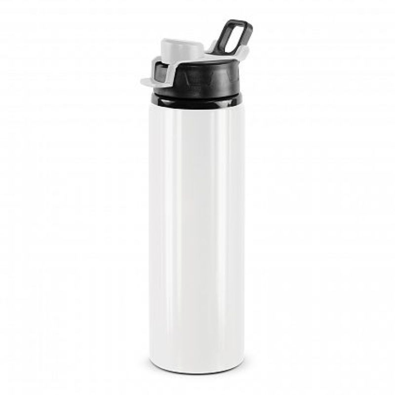 Set of 12 white BPA-free aluminum Oasis bottles with leakproof snap cap and carry handle for stylish hydration on the go.