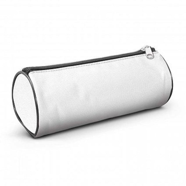 Set of 30 white Radius pencil cases, made from durable polyester, with foam padding and zip closure for secure storage.
