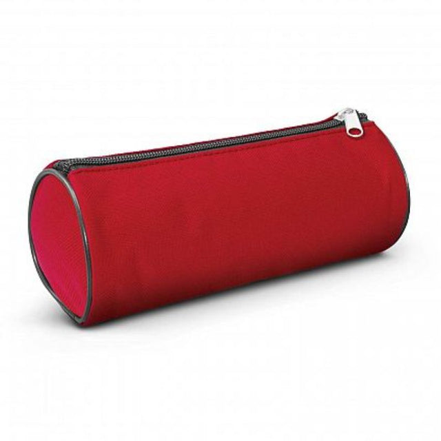 Vibrant red set of 30 large pencil cases with padded lining and zip closure, perfect for organizing stationery.
