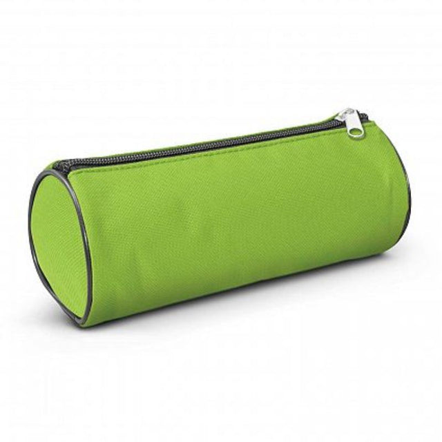 Bright green Radius pencil case set of 30, made from durable polyester with padded lining and zippered closure for secure storage.