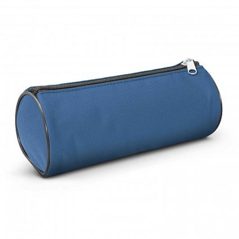Dark blue pencil case set of 30, made from durable 600D polyester with padded lining, perfect for organizing stationery.