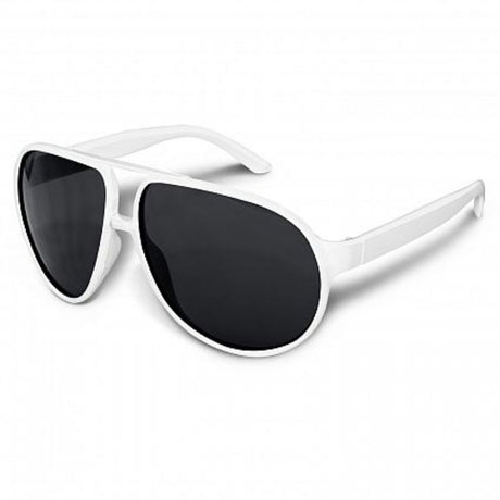 Set of 30 white aviator sunglasses featuring durable frames and UV 400 lenses, perfect for outdoor activities and stylish events.